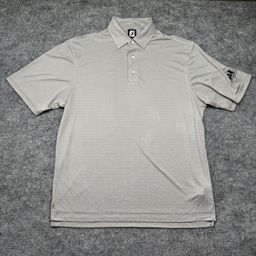 Footjoy Polo‎ Shirt Mens XL Short Sleeve Golf Geometric Gray Diamond Print FJ